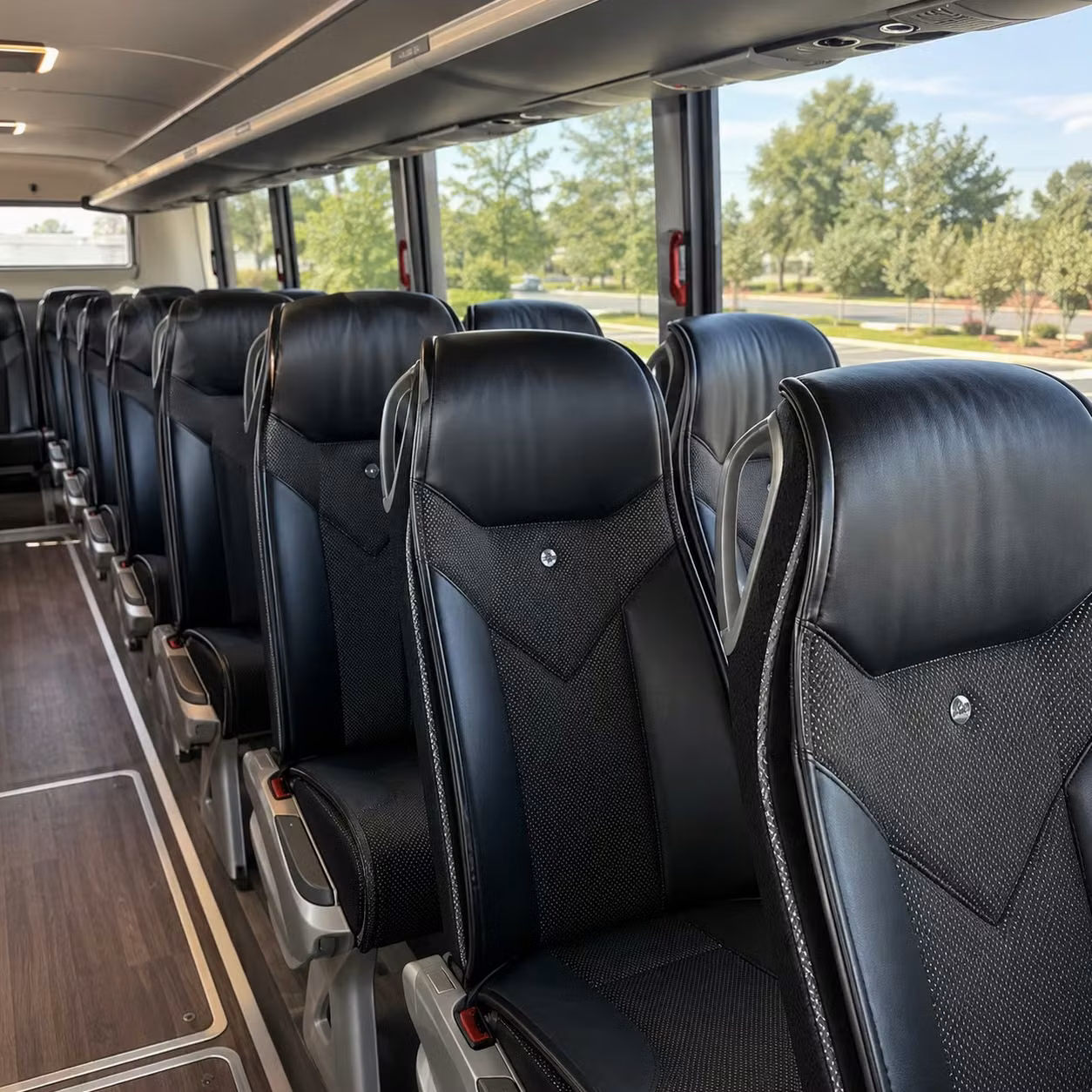 compton charter bus rental interior